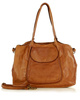 Leather women's shopper with shoulder organizer