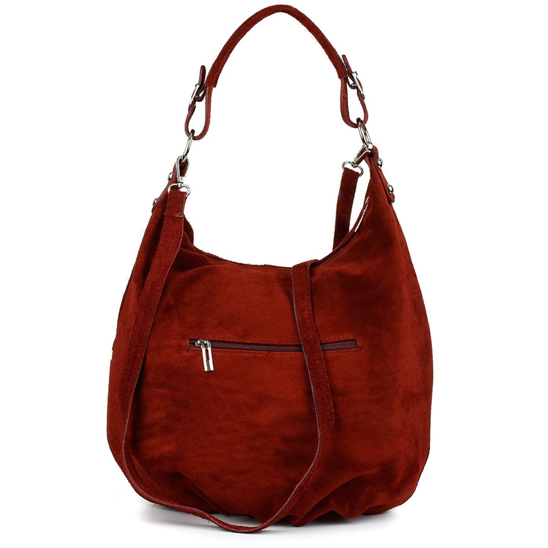 Maroon Vera Pelle suede A4 leather handbag bag K51