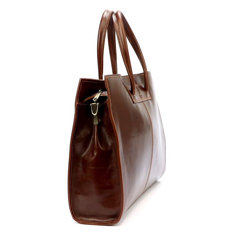 Large Women's Leather Document Bag for Work