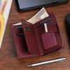 Women's leather wallet lacquered elegant fashionable burgundy 826