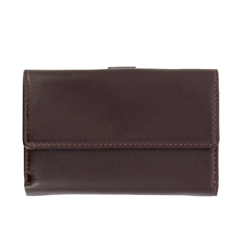 Large women's wallet Nappa Amelia by Nuvola Pelle made in soft leather with external button closure. Coin pocket and 12 card slots.