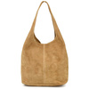 Italienische Handtasche Tasche Leder Wildleder Natural Mustard U35