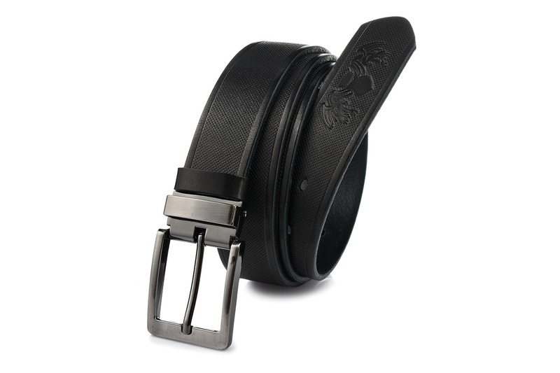 Beltimore A57 men's wide leather trouser belt : Colors - black, Strap size - r.115-130 cm