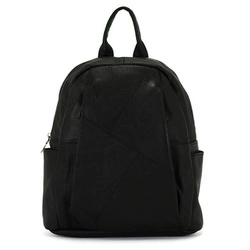 Women's capacious leather functional backpack