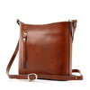 Leather, roomy women's shoulder messenger bag