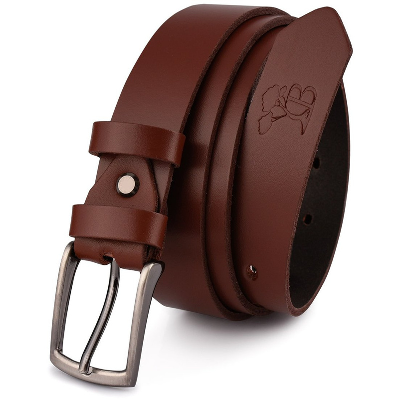 Beltimore leather men's brown narrow belt E16 : Colors - brown, beige, Strap size - r.150-165 cm