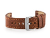 Watch leather strap W48 - PREMIUM - dark brown I - 22mm