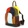 Patterned women's leather backpack with a mosaic pattern