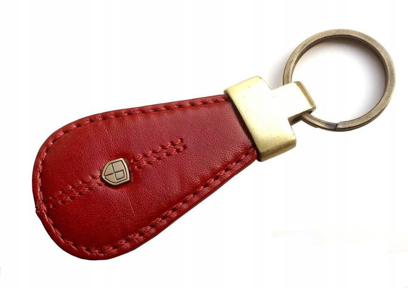 Leather key ring PETERSON PTN BR-02-RED