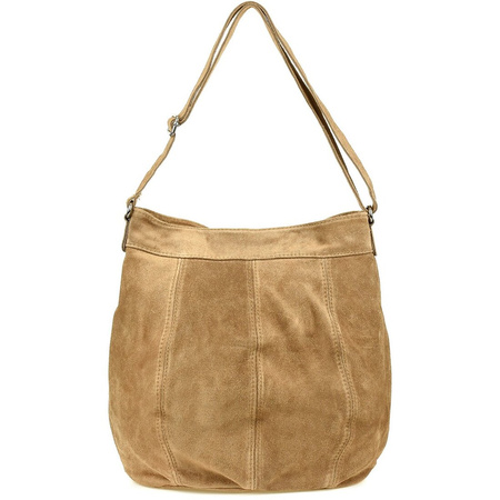 Taupe Wildleder Damen A4 Ledertasche K49