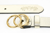 Beltimore women's leather belt gold 3 cm U98 : Colors - yellow, gold, Strap size - r.95-110 cm