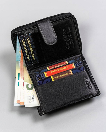 Leather wallet RFID PETERSON PTN RD-46-GCL