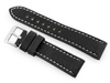 W48 leather watch strap - PREMIUM - black/white - 24mm