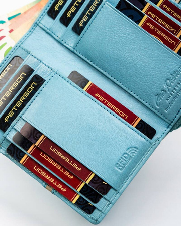 Leather spacious women's wallet Peterson RFID