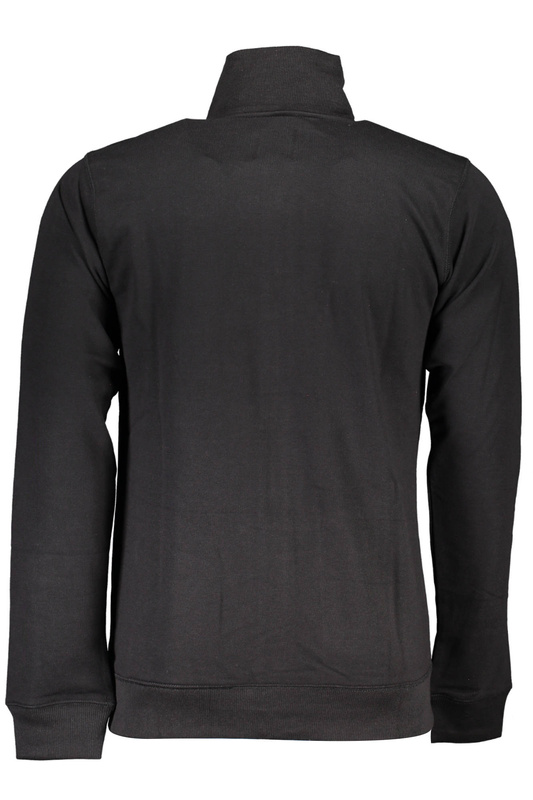 GIAN MARCO VENTURI MEN&#39;S BLACK ZIPPED SWEATSHIRT