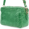 Green leather women's mailbag Italian croco trunk Beltimore P12