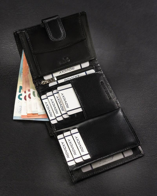 Leather wallet RFID ROVICKY RV-7680272-9-BCA