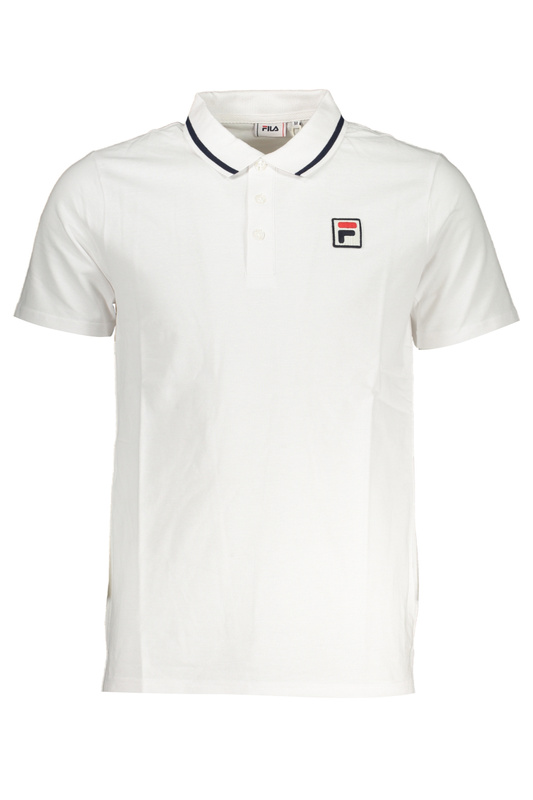 FILA MEN&#39;S WHITE SHORT SLEEVED POLO SHIRT