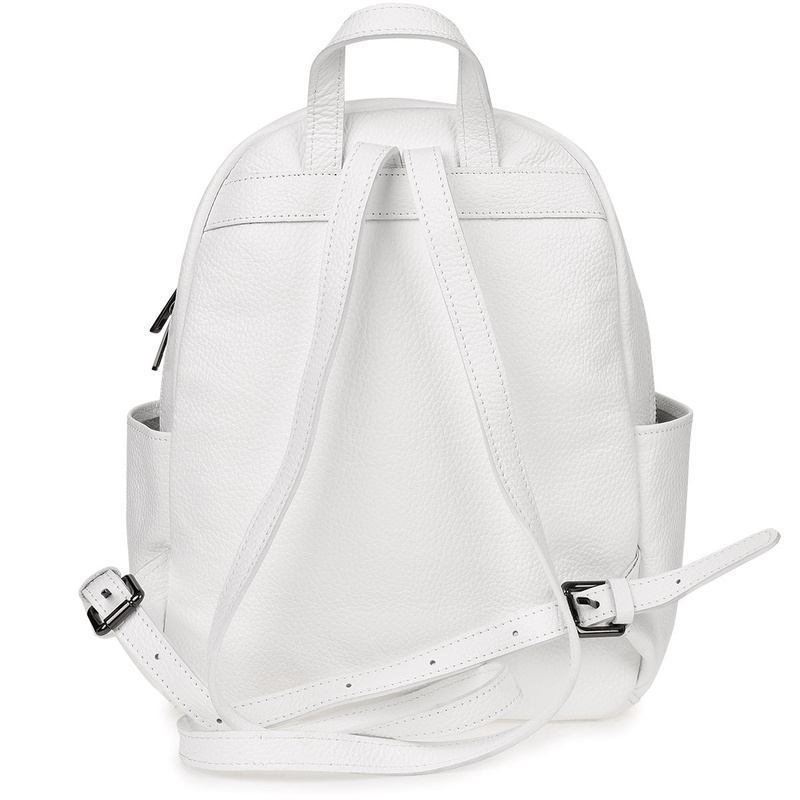 White small leather women's backpack elegant backpack A5 Beltimore P15