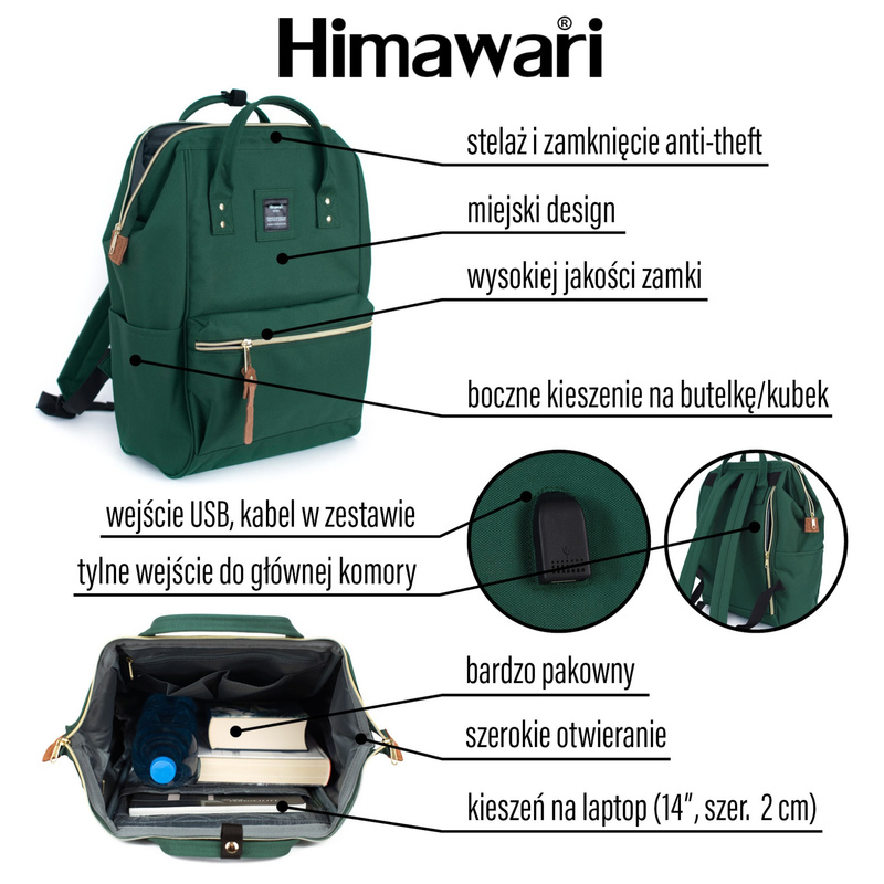 Plecak Himawari nr 8 (laptop+USB)