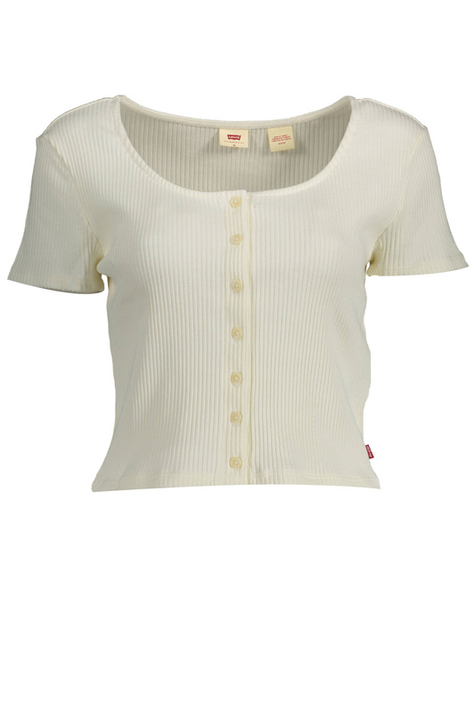 LEVI&#39;S WHITE WOMAN SHORT SLEEVE T-SHIRT