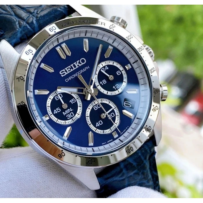 SEIKO CHRONOGRAPH BLUE SPIRIT MEN'S WATCH SBTR019 + BOX