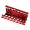 Patent leather large women's wallet with leaves