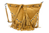 Mustard women's bag leather suede tassels Italian X39