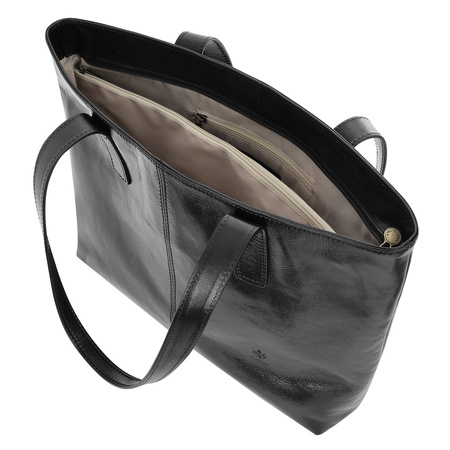 Women's leather elegant shoulder shopper bag