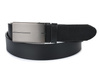 BELTIMORE men's leather belt black buckle 3.5 cm A27 : Colors - black, Strap size - r.90-105 cm