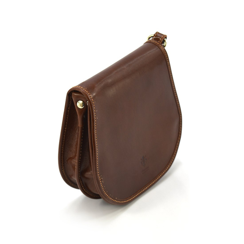 Classic unique women's leather messenger bag