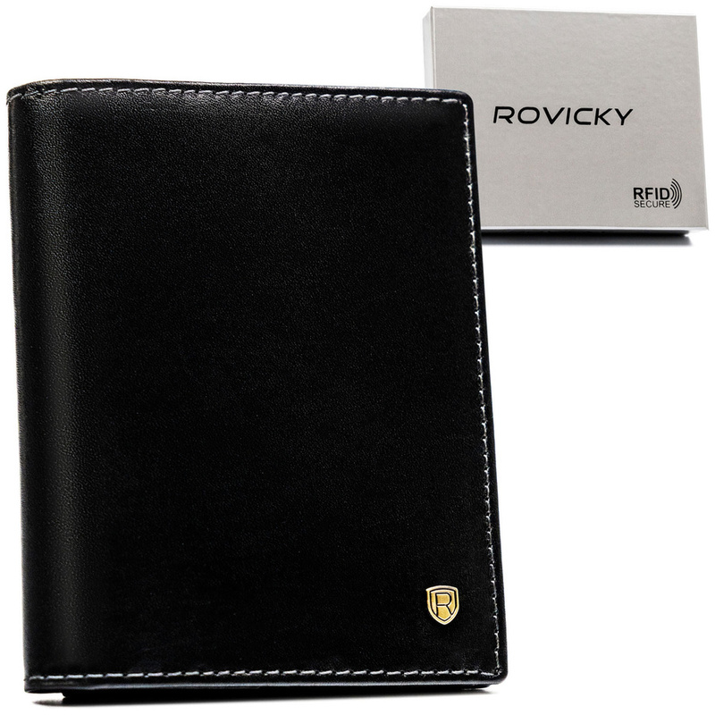 Stylish compact men's wallet with RFID Rovicky