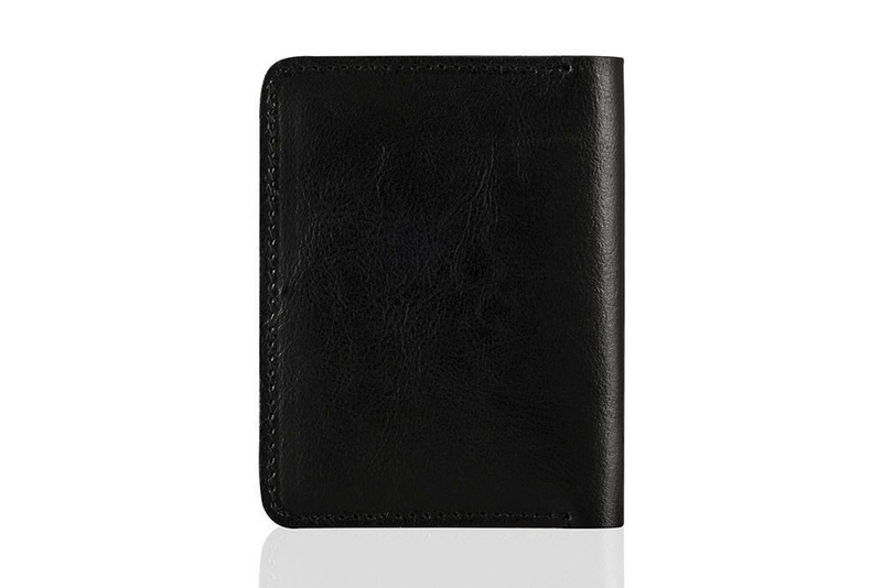 Slim leather men's wallet SOLIER SW10 SLIM BLACK