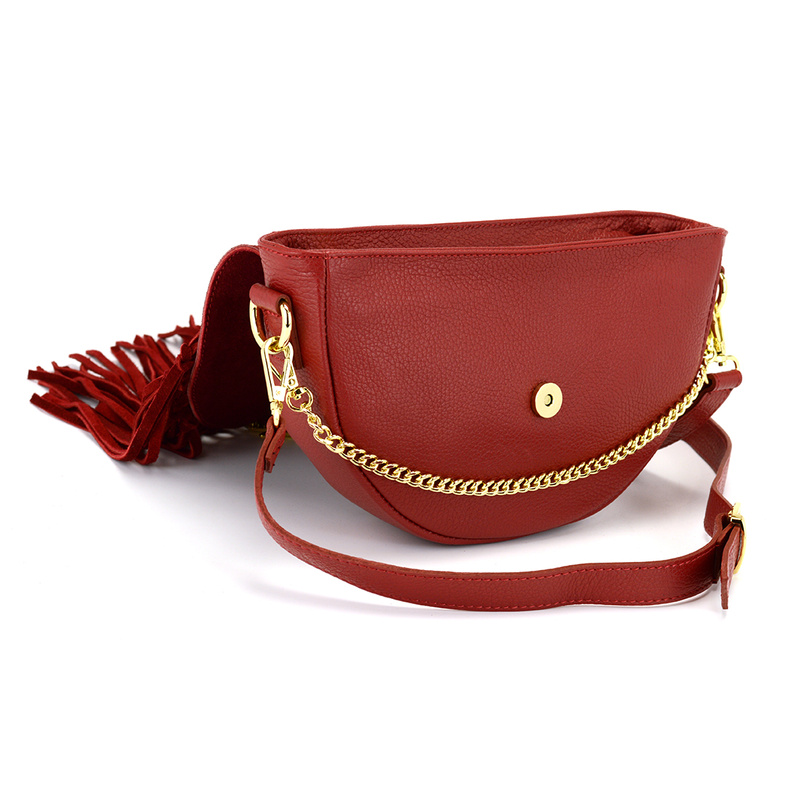 Vera Pelle leather crossbody bag with tassels