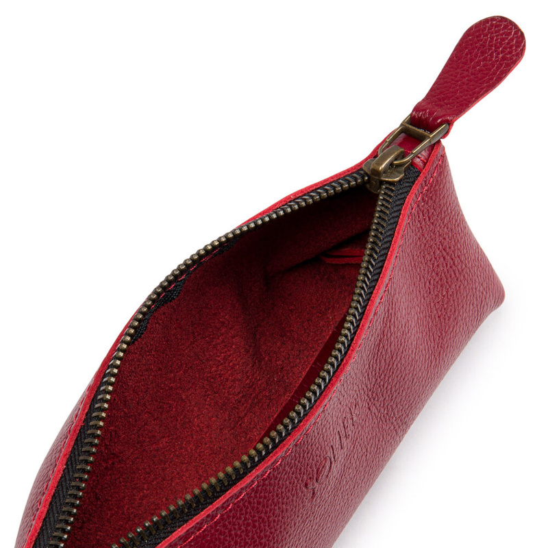 Leather men's pen case SA12 DEEP RED