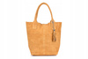 Italian Leather Suede A4 Shopper Handbag Camel T49