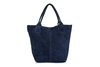 Italian Leather Suede A4 Shopper Handbag navy blue T49