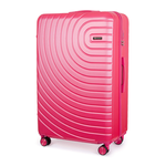 Solier Hartschalen Koffer Trolley 4 Rollen Reisekoffer Teleskopgriff und Kombinationsschloss ABS STL946 (Rosa Gold, L)