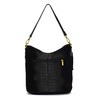 Spacious, stylish women's messenger bag in crocodile leather