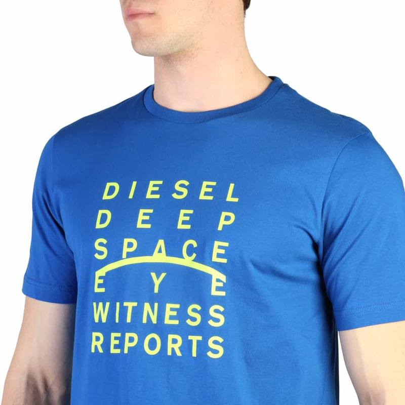 DIESEL MEN&#39;S SHORT SLEEVE T-SHIRT BLUE