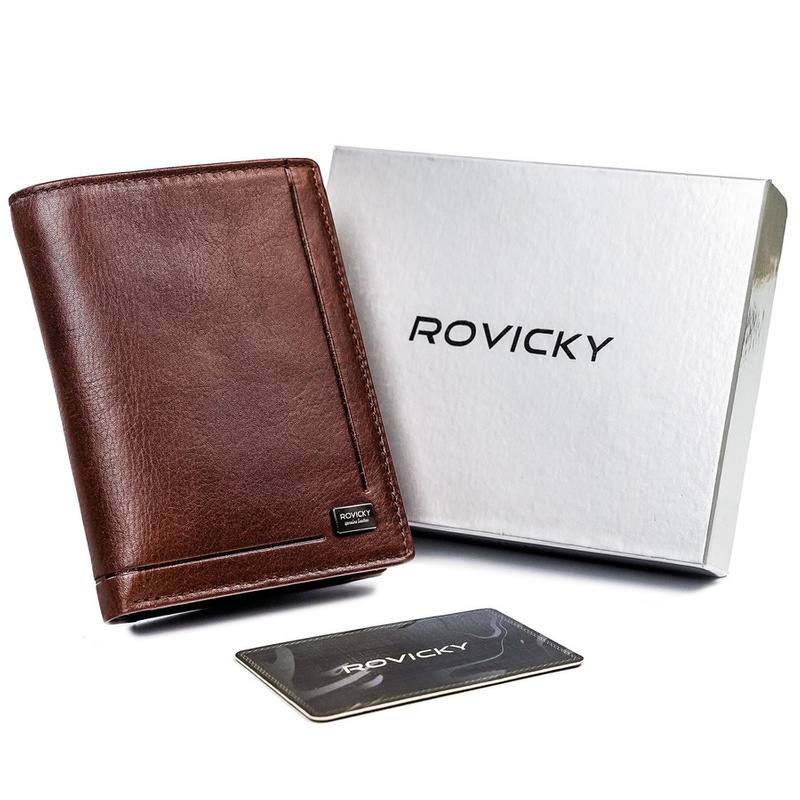 Herren Echtleder Geldbörse Rovicky PC-101-BAR RFID