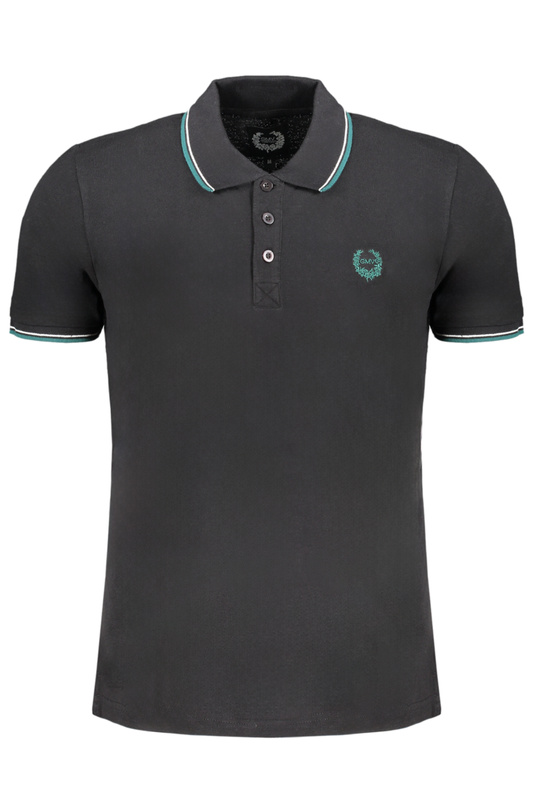 GIAN MARCO VENTURI SCHWARZES KURZÄRMELIGES POLOSHIRT FÜR HERREN