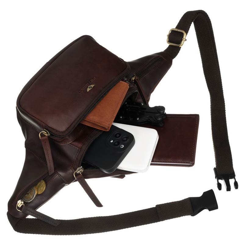 Men's genuine leather sachet Peterson PTN BP001-OPU