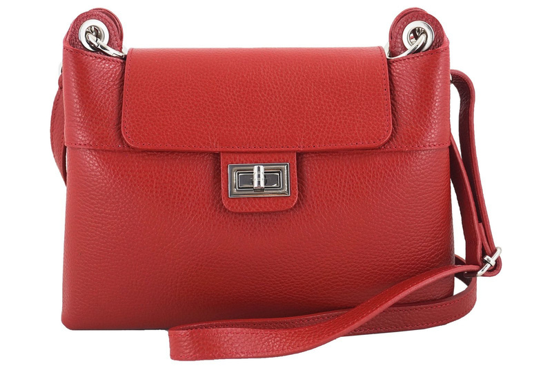 Torebka damska skórzana crossbody - Bordowa 