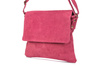 Fuchsia Italian Women's Wildleder Handtasche mit Klappe B67