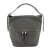 Leather women's shoulder shopper bag with fringes