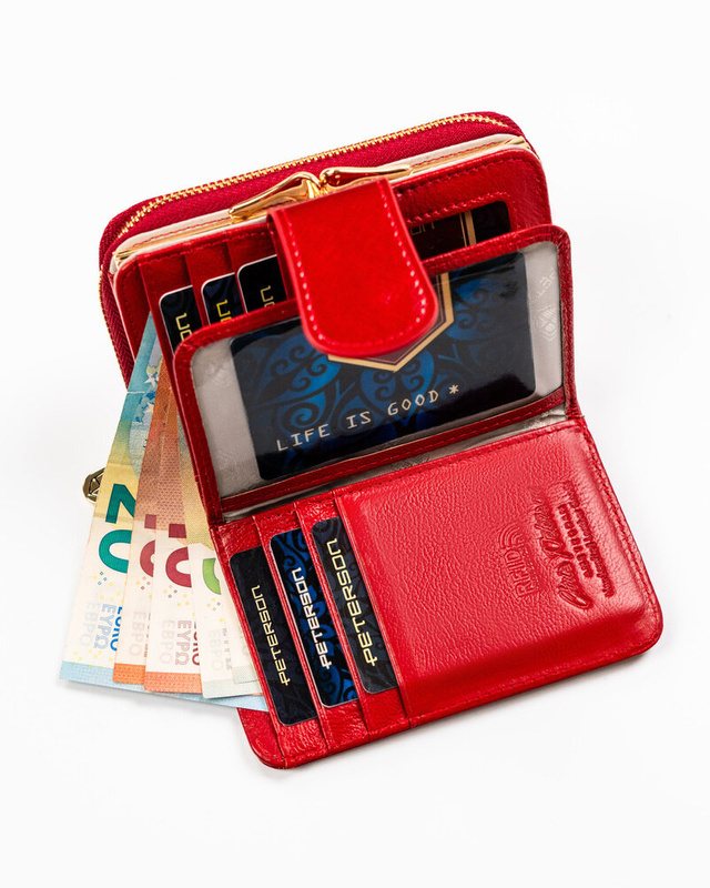 Leather wallet RFID PETERSON PTN 425214-SAF