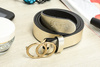 Beltimore women's leather belt gold 3 cm U98 : Colors - yellow, gold, Strap size - r.95-110 cm