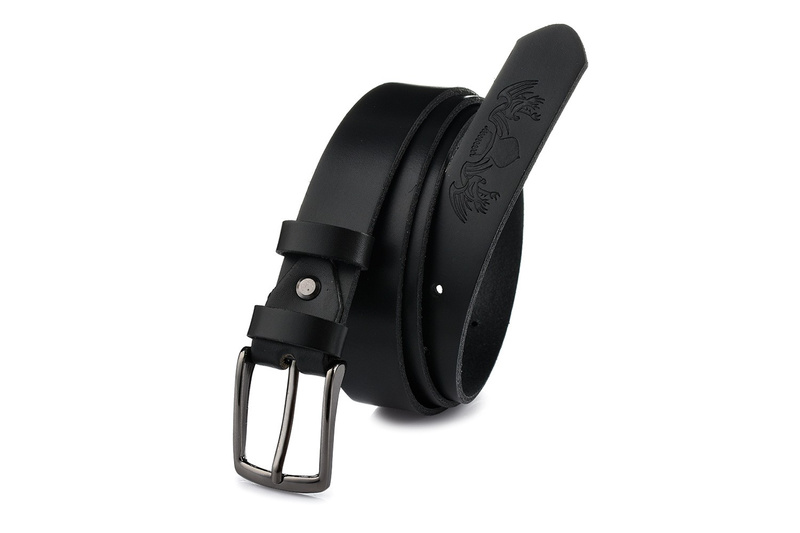 Beltimore leather men's black narrow belt E06 : Colors - black, Strap size - r.125-140 cm