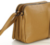 Torebka skórzana crossbody listonoszka dwie komory - MARCO MAZZINI brąz camel